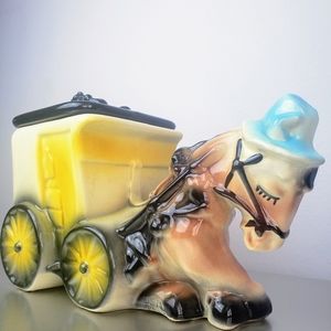 Vintage Horse Carriage Cookie Jar